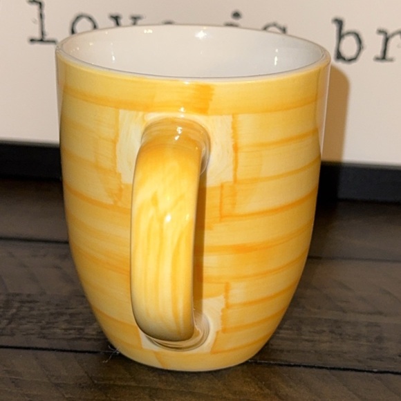 SWIRL Brand Yellow Striped Coffee/Tea Cup/Mug Hand Painted Collection by Swirl - Picture 4 of 6